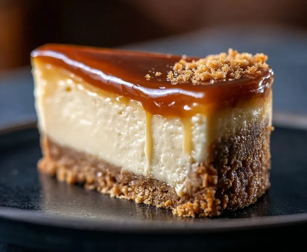 Deliziosa Cheesecake al Caramello Salato con topping di caramello