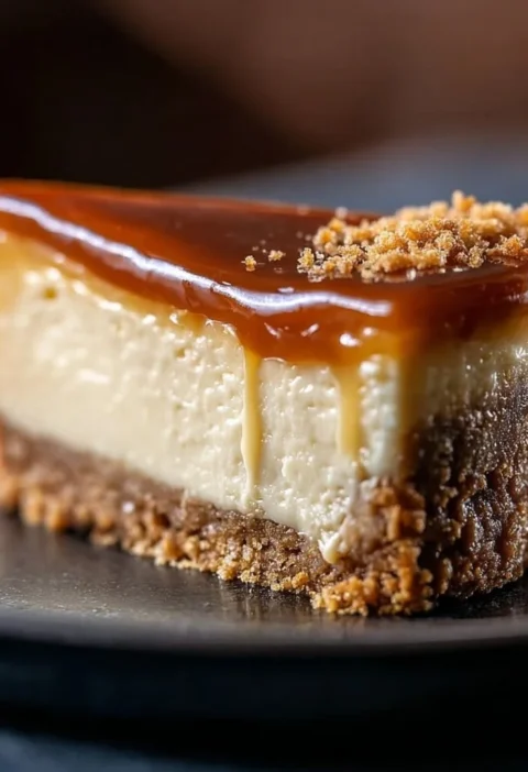 Deliziosa Cheesecake al Caramello Salato con topping di caramello