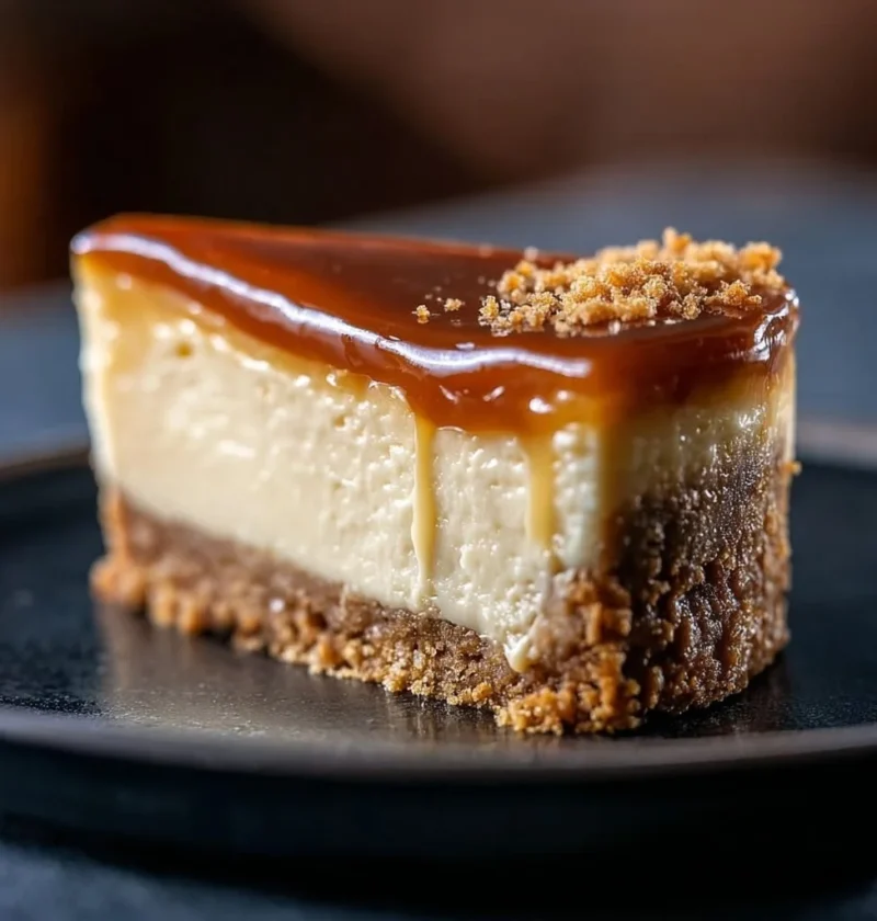 Deliziosa Cheesecake al Caramello Salato con topping di caramello