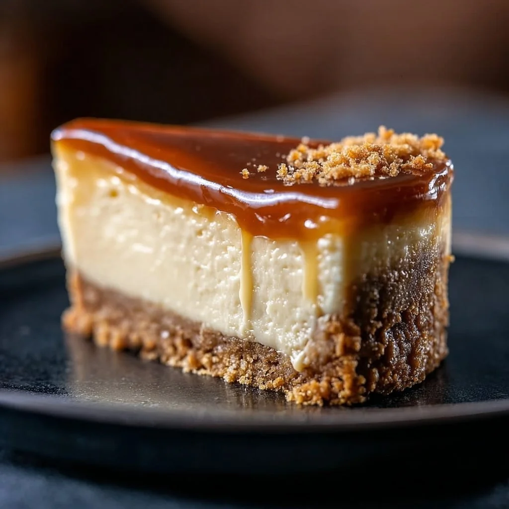 Deliziosa Cheesecake al Caramello Salato con topping di caramello