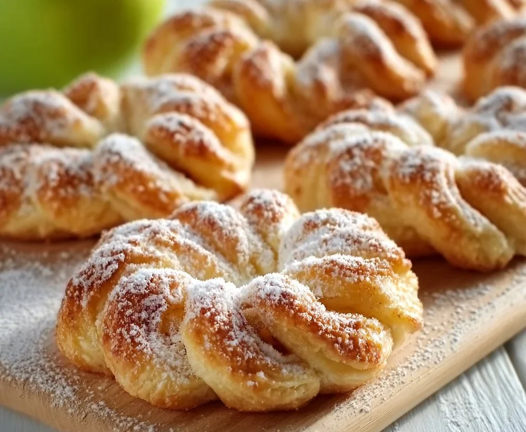 Ciambelle di Mele e Pasta Sfoglia pronte per essere servite