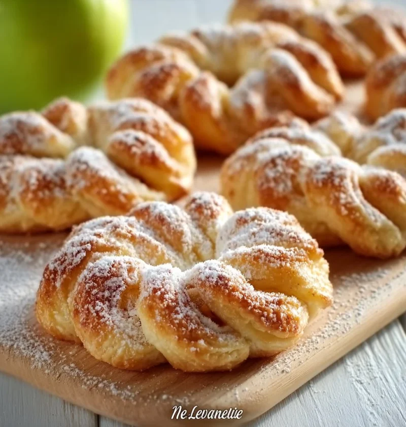 Ciambelle di Mele e Pasta Sfoglia pronte per essere servite