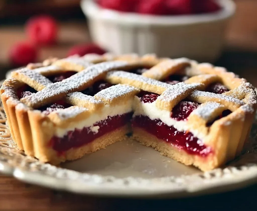 Crostata al Mascarpone con marmellata e cuore cremoso