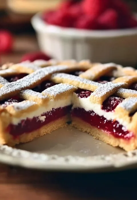 Crostata al Mascarpone con marmellata e cuore cremoso