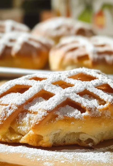 Crostatine di pasta brioche leggera senza burro appena sfornate in un piatto
