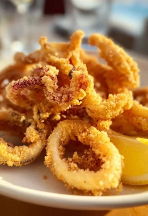 Frittura di calamari croccante con doppia farina segreta