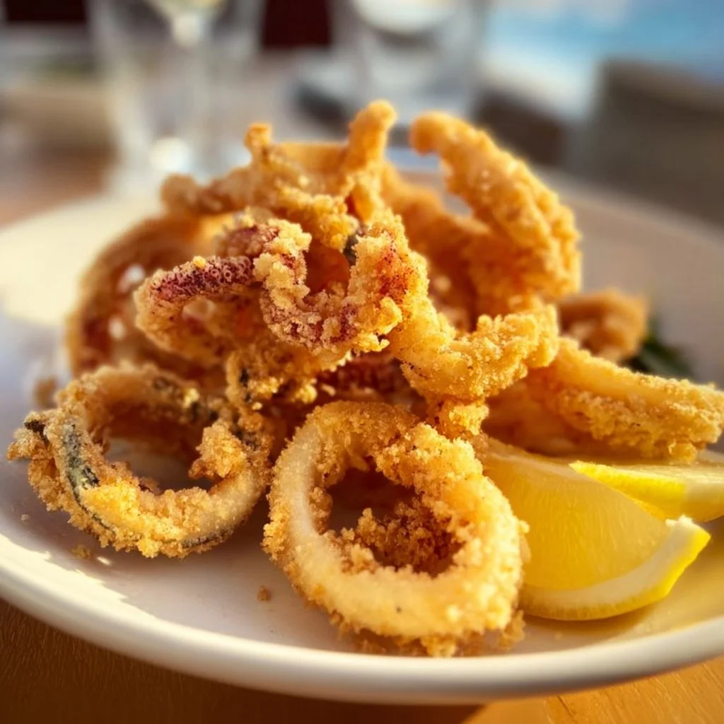 Frittura di calamari croccante con doppia farina segreta