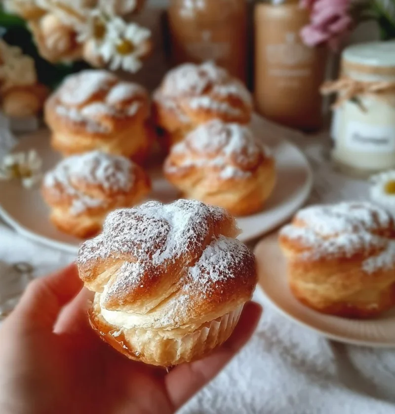 Pan Brioche Dolce guarnito con ganache e ciambelle ripiene