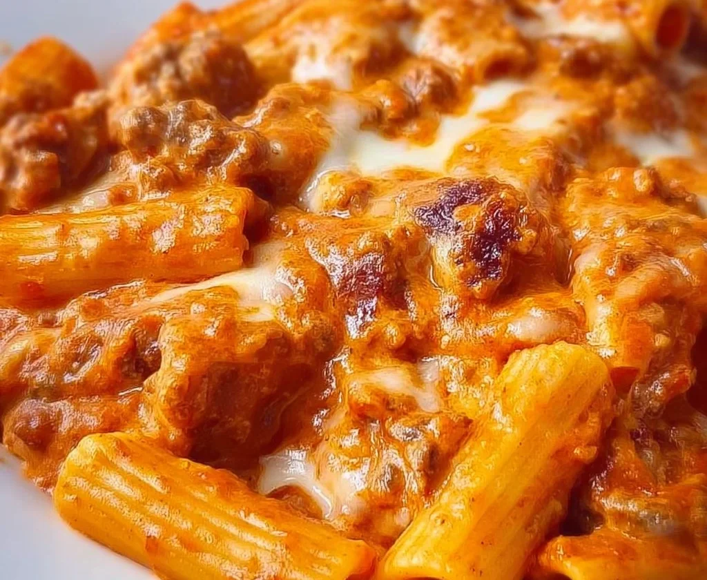 Pasta al Forno con formaggio fuso e pomodoro succoso