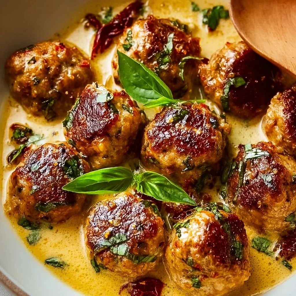 Polpette di pollo cremose ai pomodori secchi