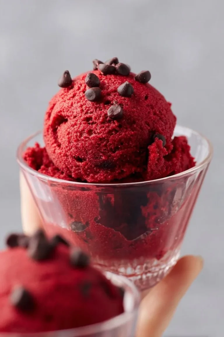 Red velvet cookie dough pronto da gustare, un dolce goloso e facile da preparare.