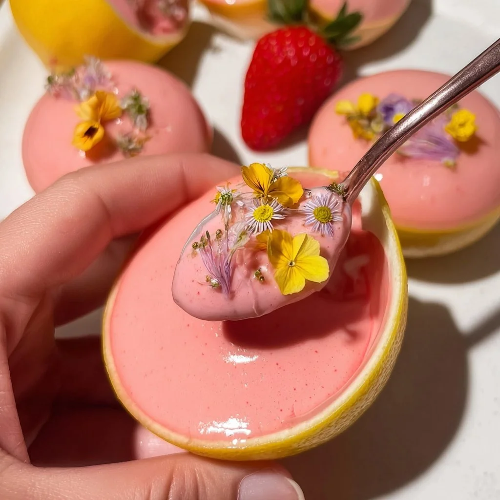 Delizioso Strawberry Lemon Posset servito in coppa