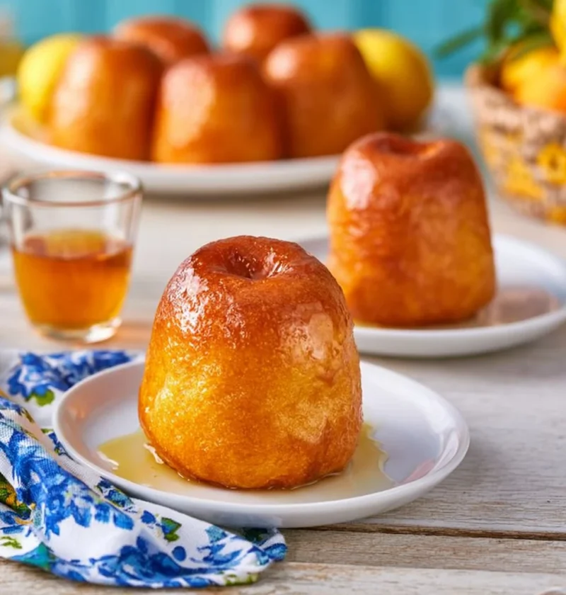 Babà al Rum, dolce tradizionale napoletano imbevuto di rum