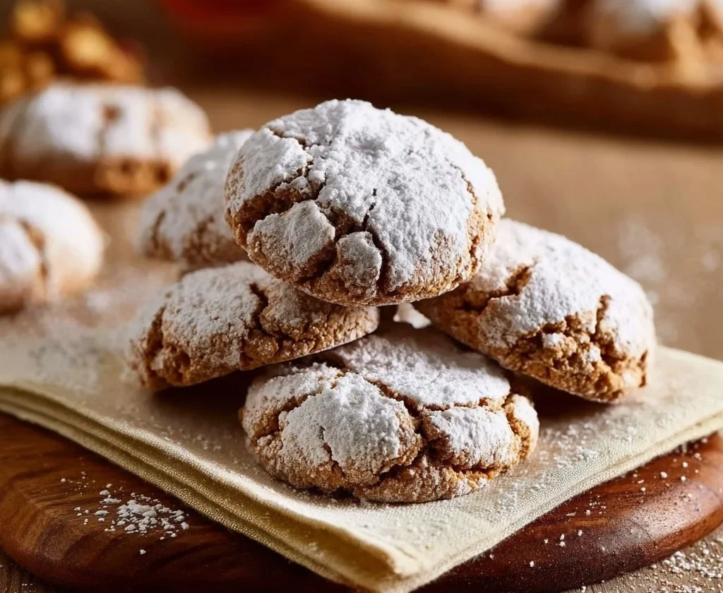 Biscotti alle noci freschi e croccanti appena sfornati