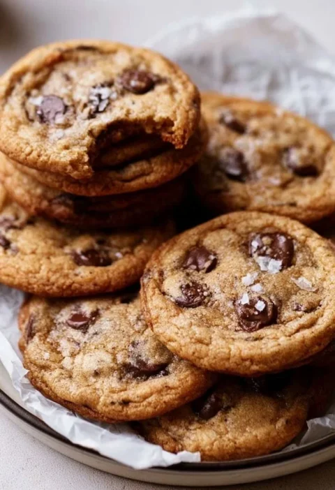 Biscotti di banana e cioccolato freschi su un piatto bianco