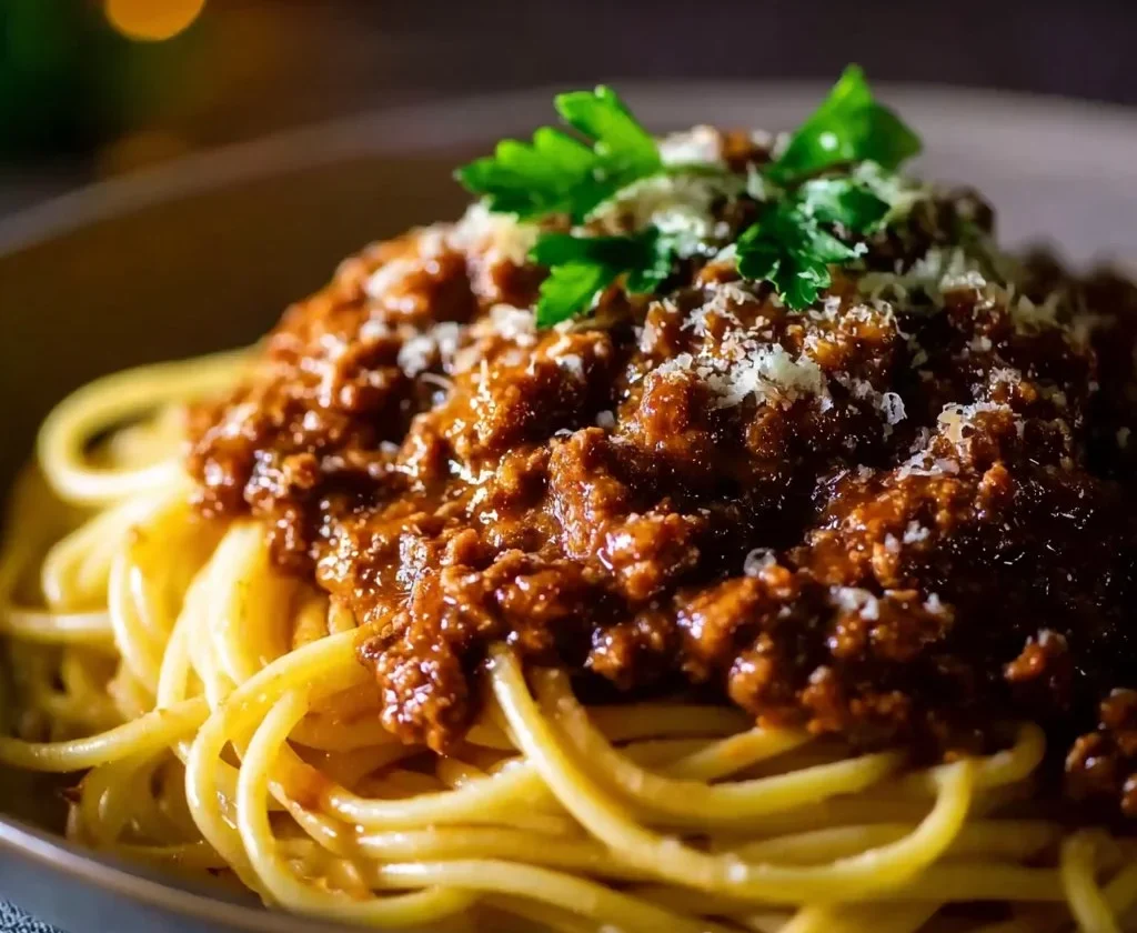 Piatto del Bolognese di Gordon Ramsay facile e ricco, pronto da servire.
