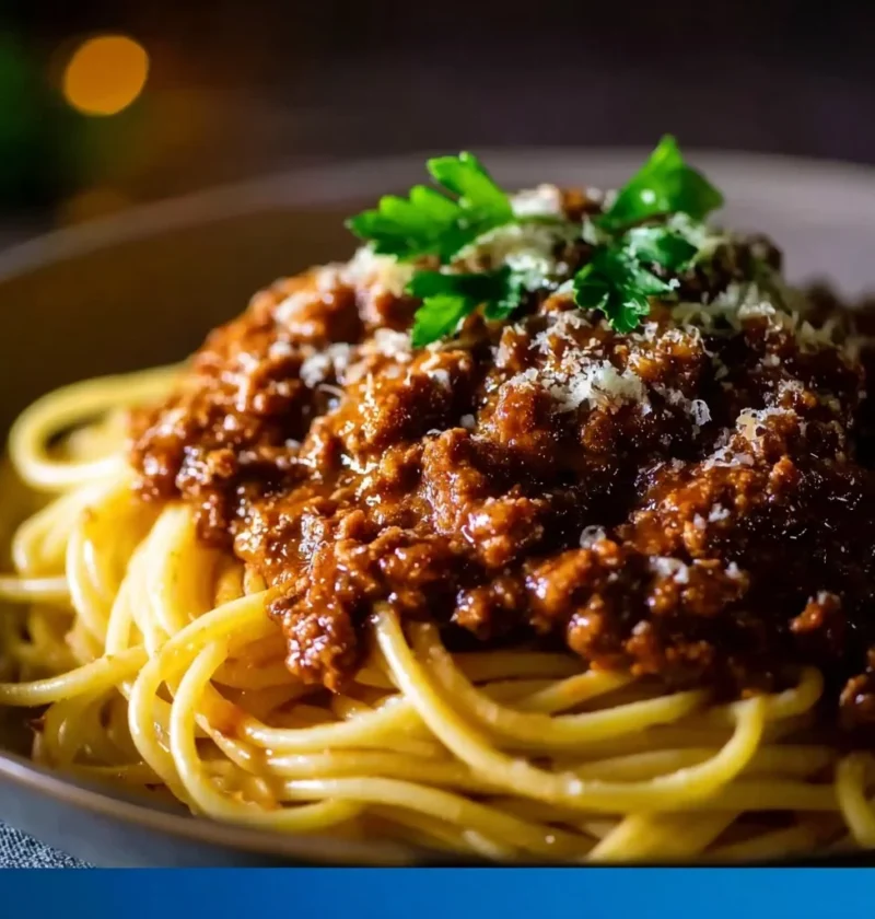 Piatto del Bolognese di Gordon Ramsay facile e ricco, pronto da servire.