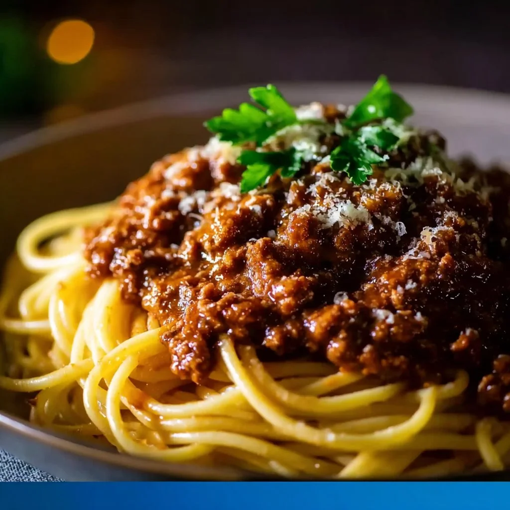 Piatto del Bolognese di Gordon Ramsay facile e ricco, pronto da servire.