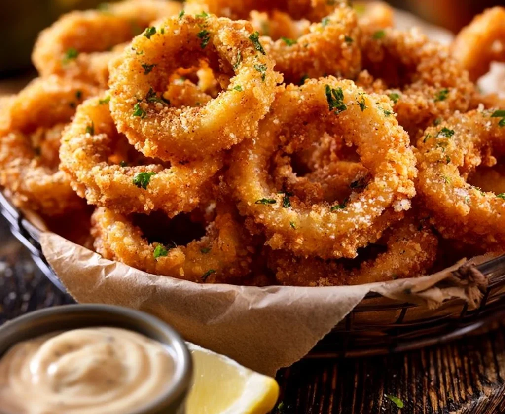 Calamari croccanti fritti, un antipasto gustoso e croccante
