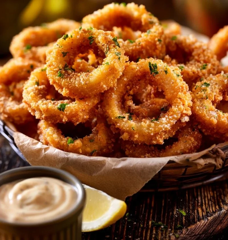 Calamari croccanti fritti, un antipasto gustoso e croccante
