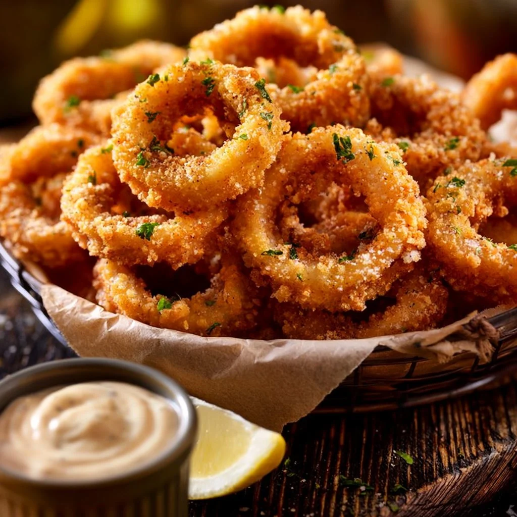 Calamari croccanti fritti, un antipasto gustoso e croccante