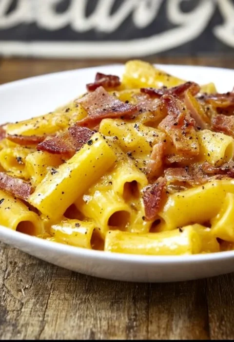 Piatto di Carbonara con guanciale, uova e pecorino romano