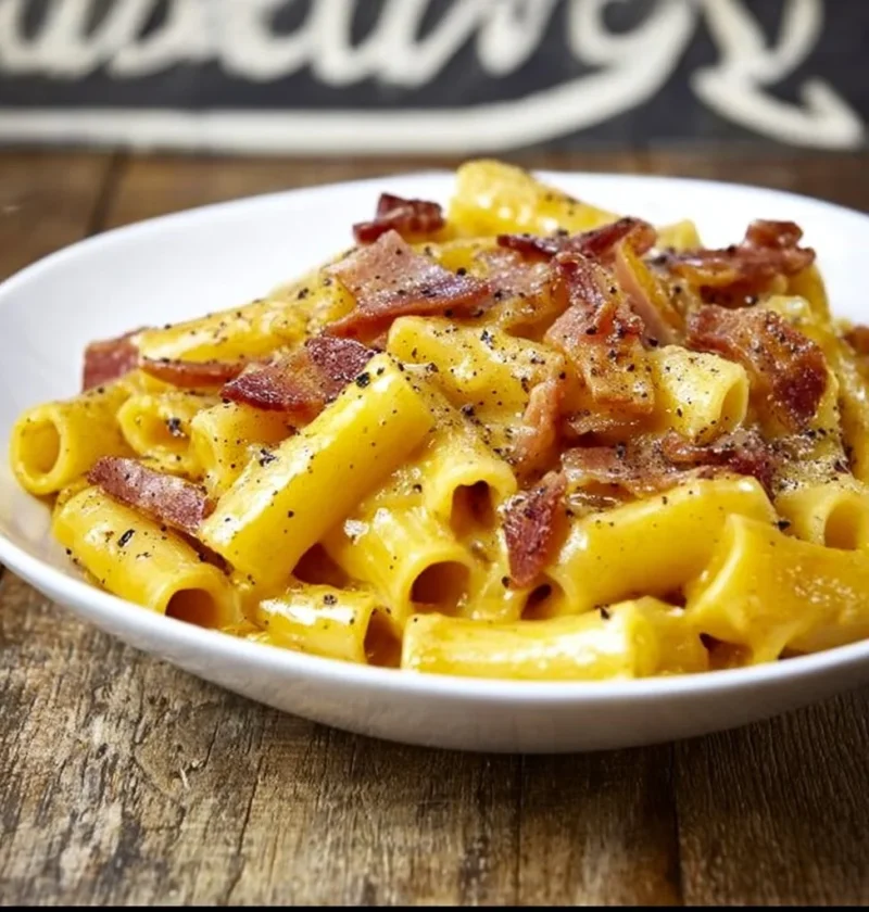 Piatto di Carbonara con guanciale, uova e pecorino romano