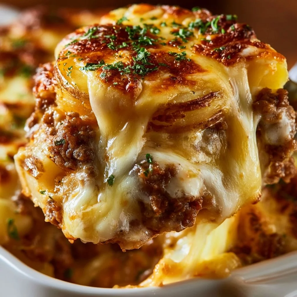 Casseruola di Patate e Hamburger con Formaggio