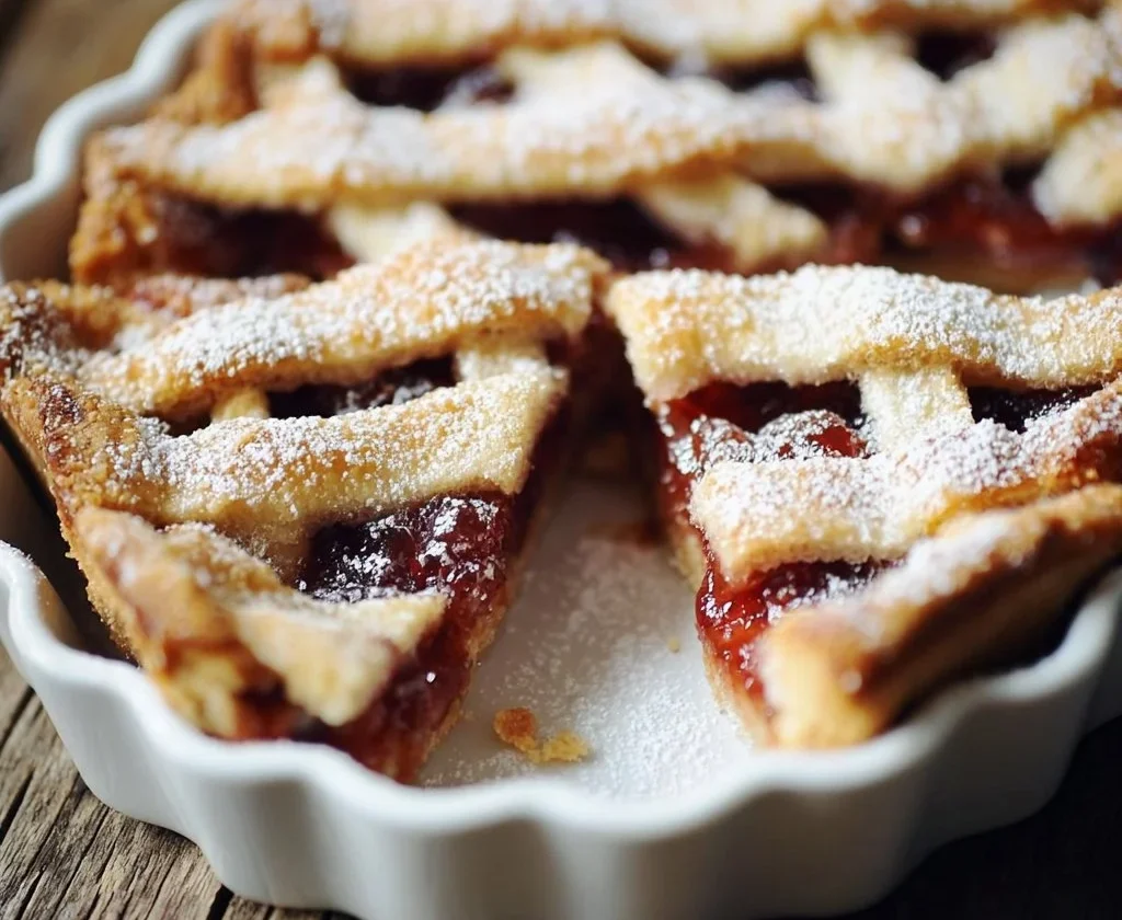 Crostata con frolla velluto morbida e irresistibile pronta da gustare.