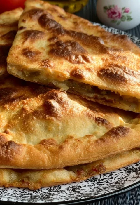 Focaccia ripiena di scarole e mozzarella appena sfornata
