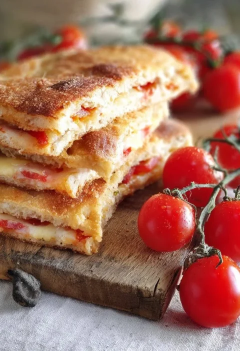 Focaccia Ripiena pronta da gustare con ingredienti freschi e saporiti.