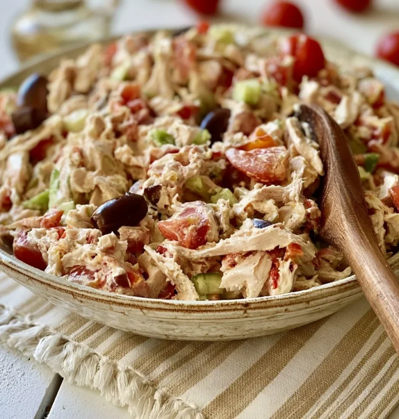 Insalata di pollo fresca con verdure, ideale per un pasto leggero e sano