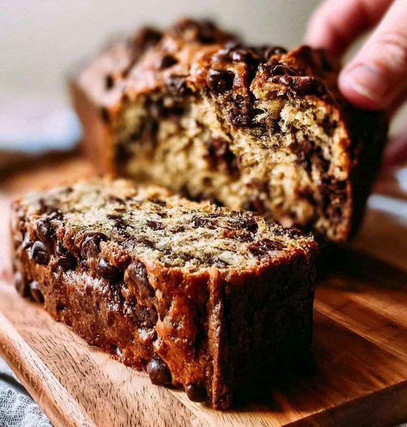 Miglior pane alla banana con gocce di cioccolato fresco