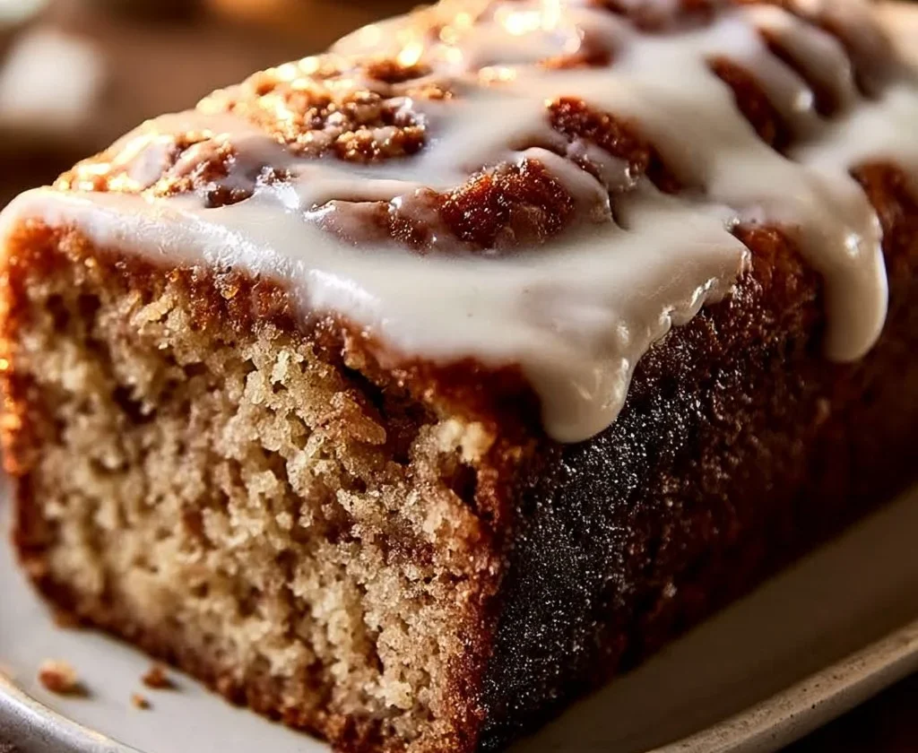Pane alla Banana con Cannella appena sfornato, dorato e profumato.