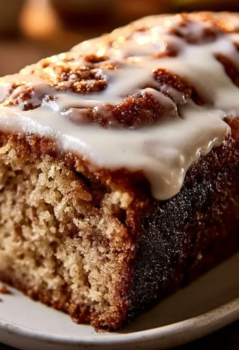 Pane alla Banana con Cannella appena sfornato, dorato e profumato.