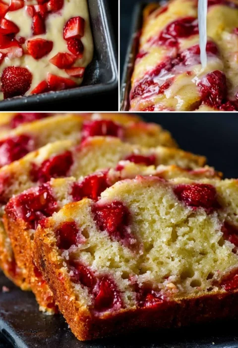 Pane veloce alla limonata di fragole fresco e goloso