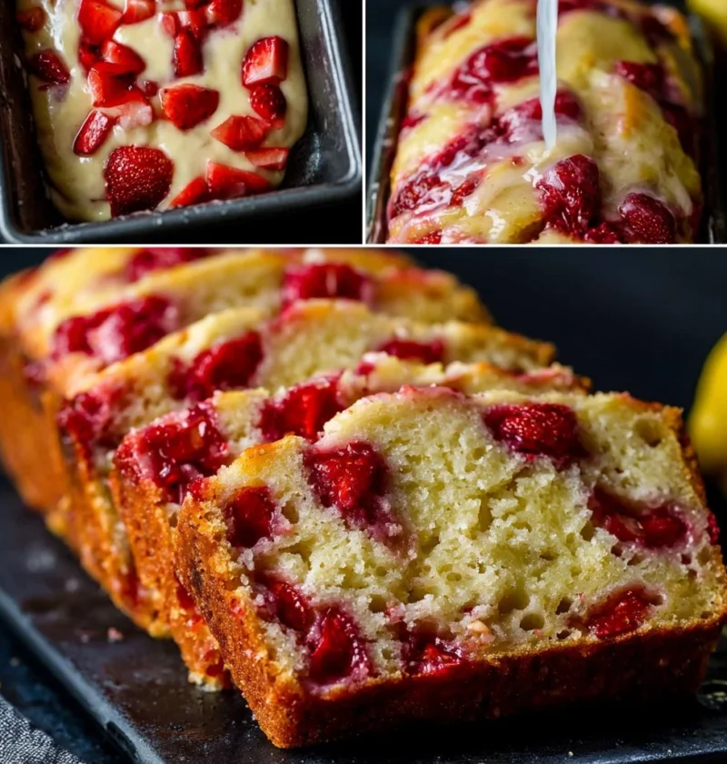 Pane veloce alla limonata di fragole fresco e goloso