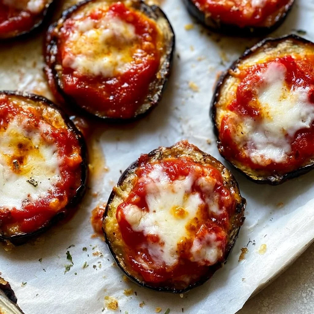 Deliziose pizzette di melanzane leggere e saporite per appetizer