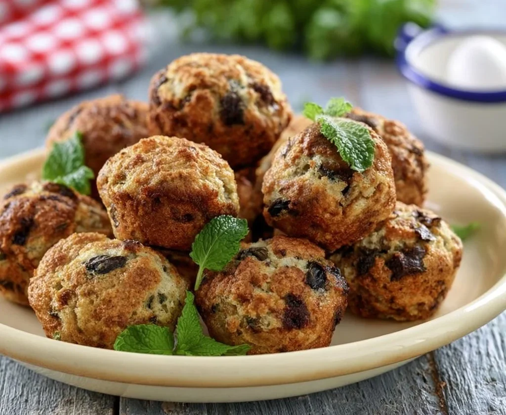 Polpette di melanzane al forno servite su un piatto elegante.
