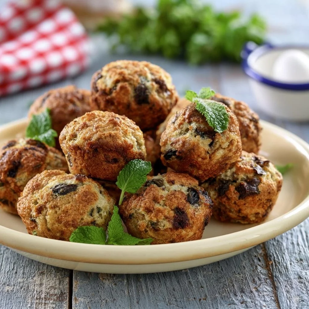 Polpette di melanzane al forno servite su un piatto elegante.