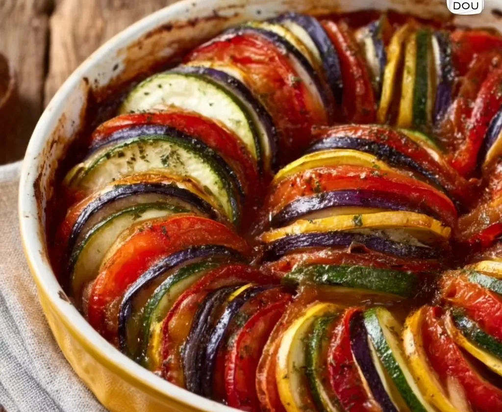 Ratatouille: piatto vegetariano francese preparato in modo delizioso per le feste