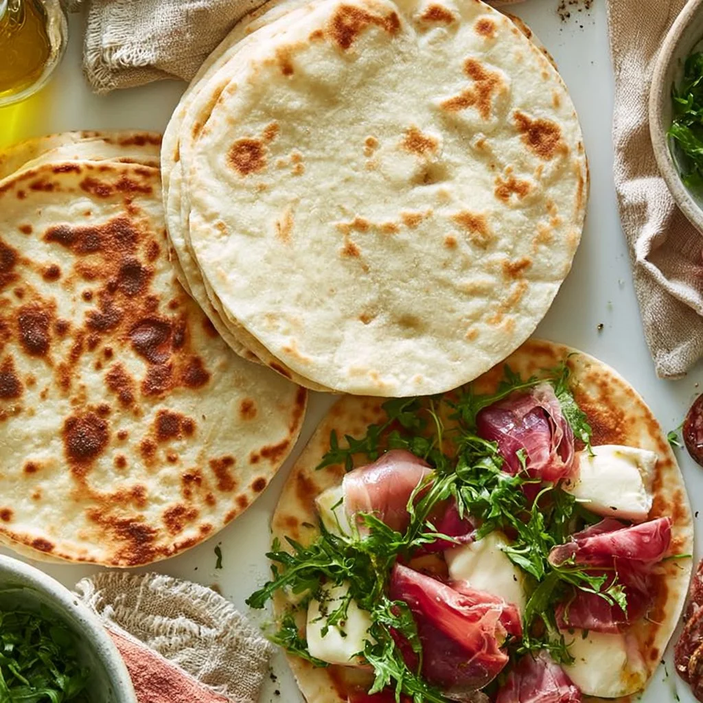 Ricetta della piadina fatta in casa | Piadina con formaggio e erbe, ricette di pane italiano