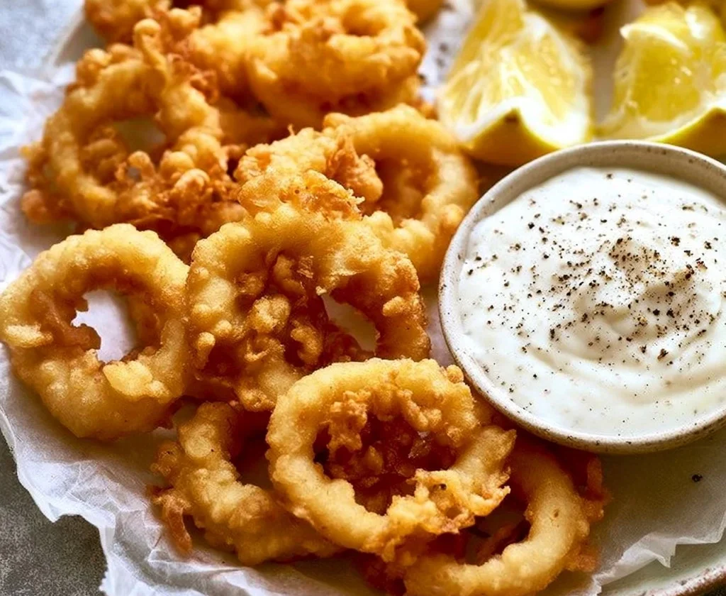 Calamari fritti in pastella tempura croccanti e dorati