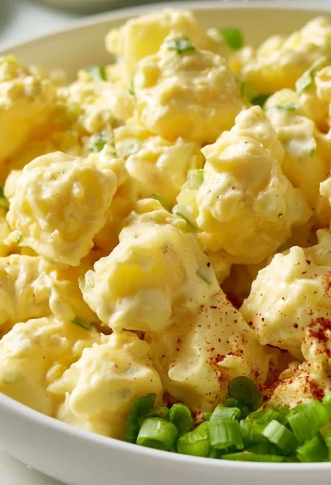 Insalata di patate con senape e salsa fatta in casa