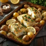 Merluzzo al forno con pomodori e patate