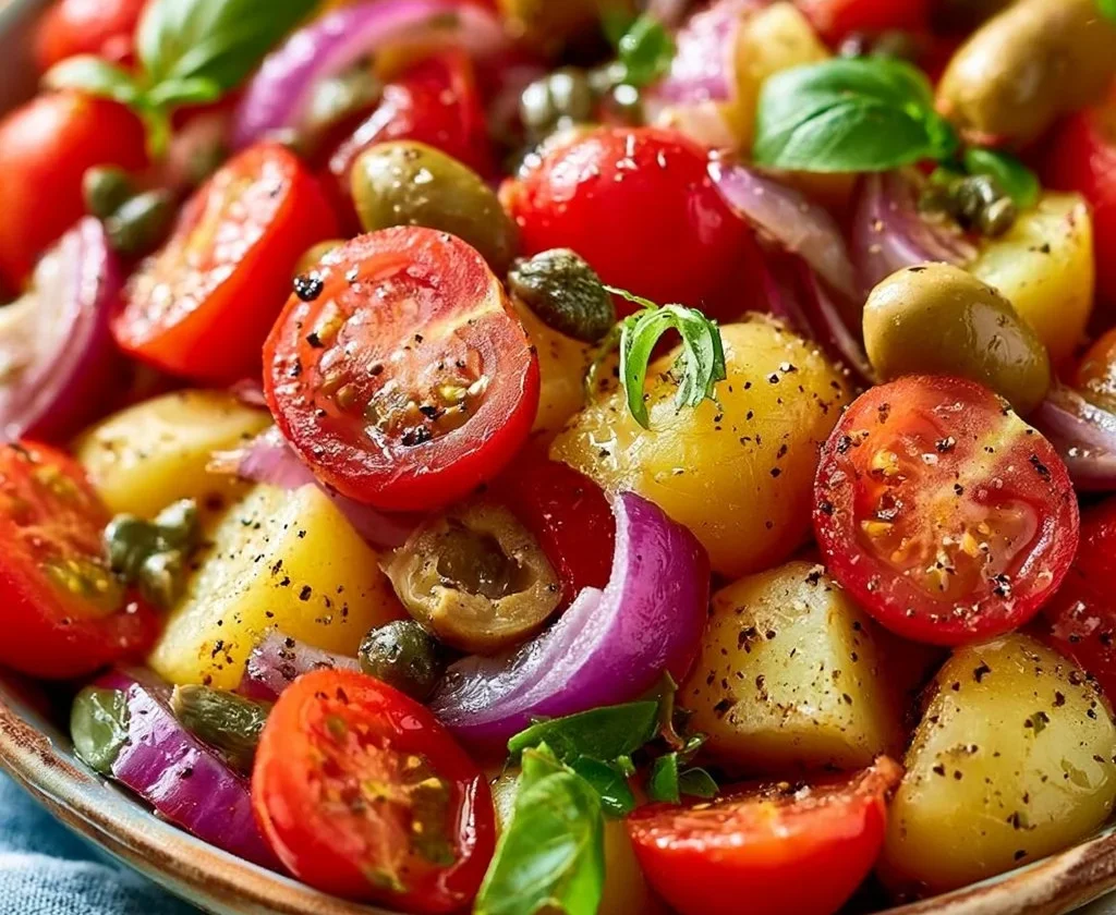 Ricette per un pranzo estivo con contorni, insalata di pomodoro e insalate fresche
