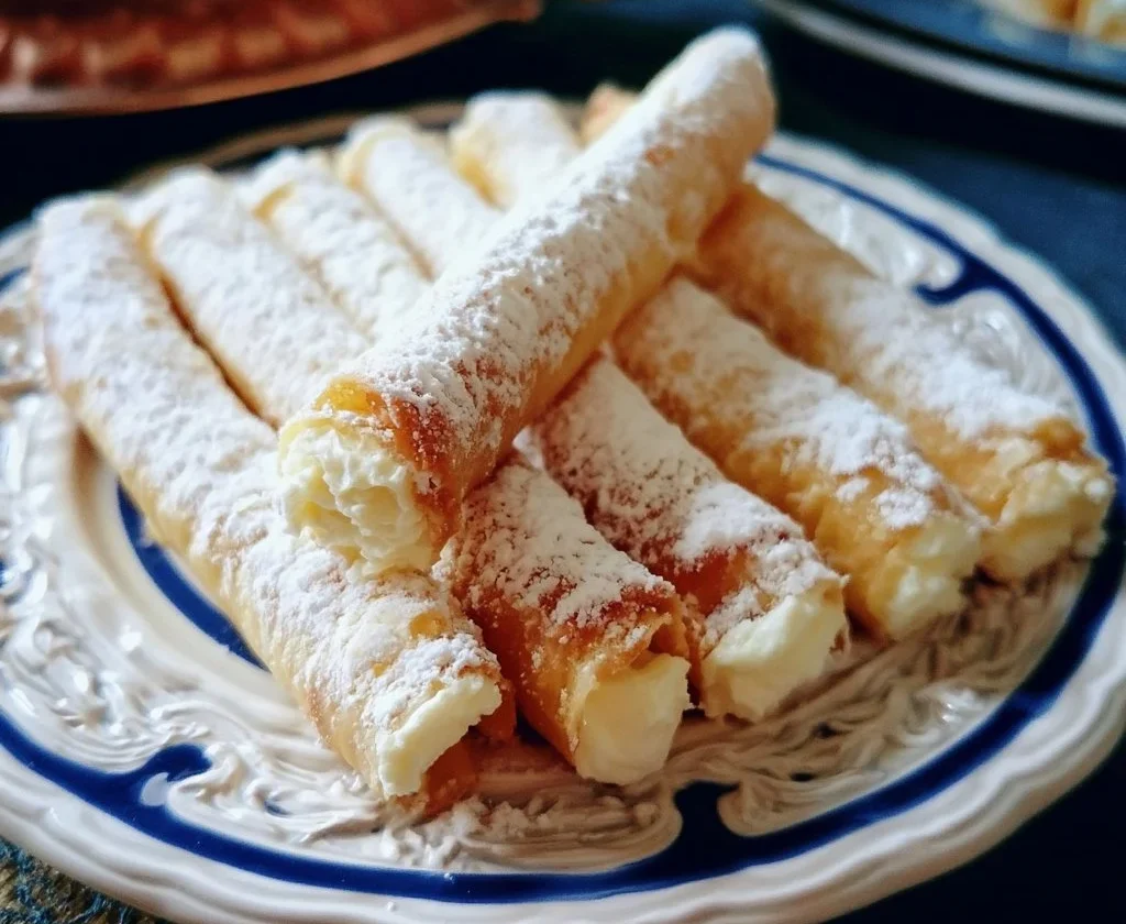 Sigarette dolci alla ricotta siciliane pronte da gustare