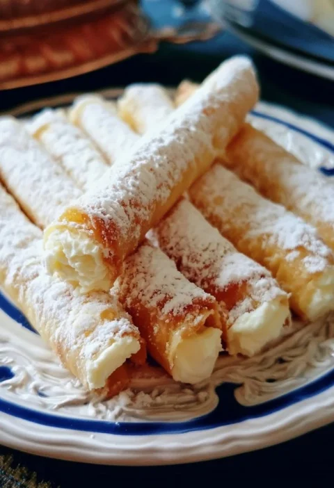 Sigarette dolci alla ricotta siciliane pronte da gustare