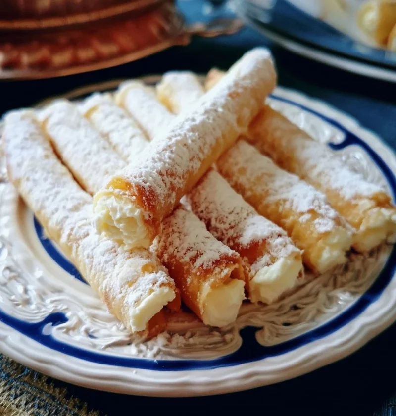 Sigarette dolci alla ricotta siciliane pronte da gustare