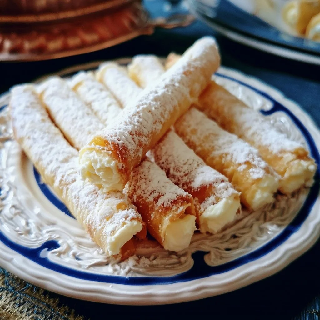 Sigarette dolci alla ricotta siciliane pronte da gustare